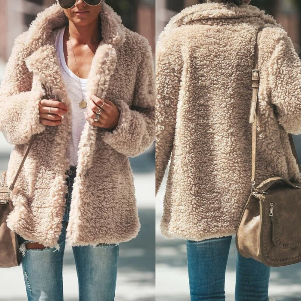Fuffy | Women's Faux Fur Coat with Ultra-Soft Shearling Texture | Cozy Winter Layering for Effortless Style 0