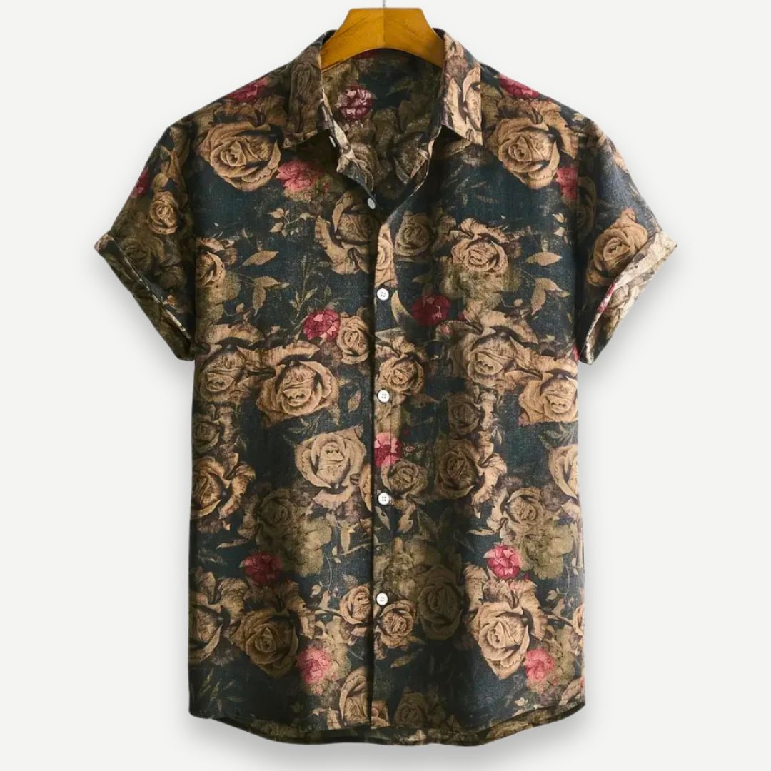 Golden Bloom | Women's Shirt with Lightweight Floral Fabric | Elegant Design for All-Day Comfort 0
