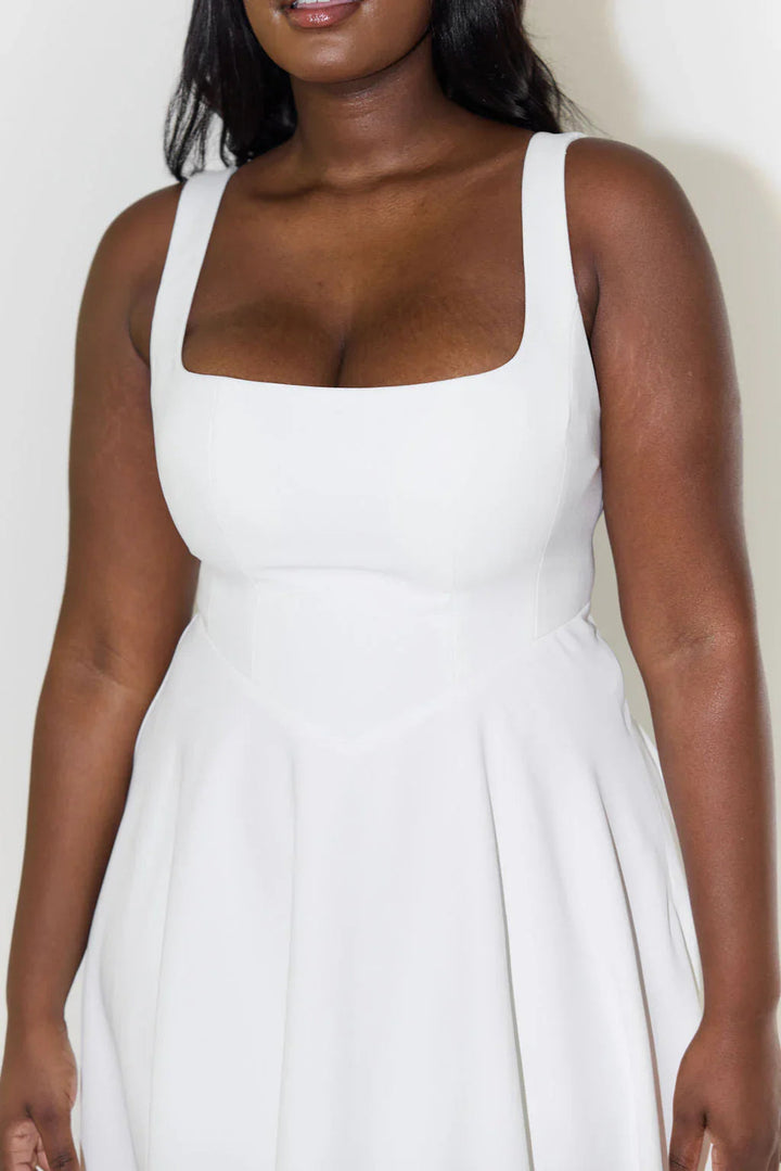 Ivory Aura | Midi Dress with Sculptural Design & Hidden Pockets | Elegant Style for Women’s Versatile Occasions 5