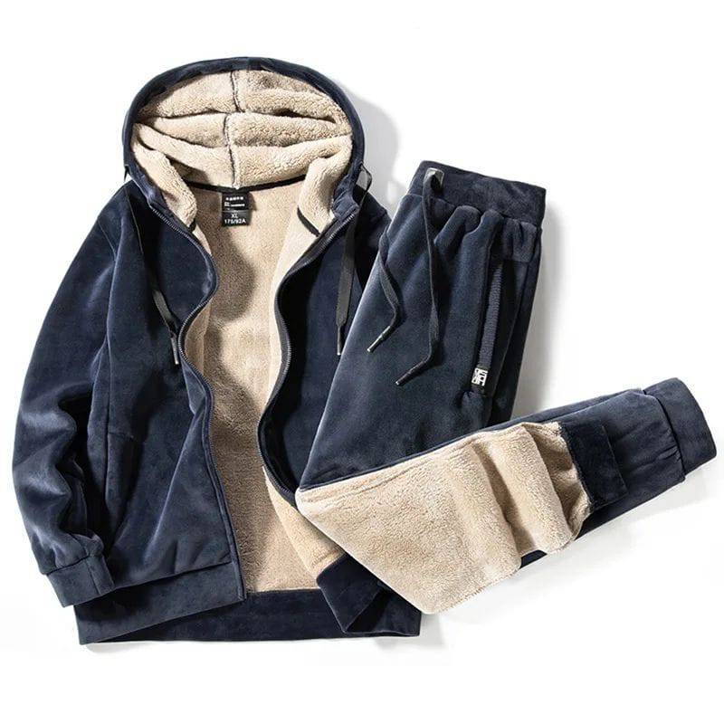 Luvin Blanc | Two-Piece Cotton Cashmere Set with Lamb Velvet Lining | Ultimate Comfort for Lounging and Layering 1