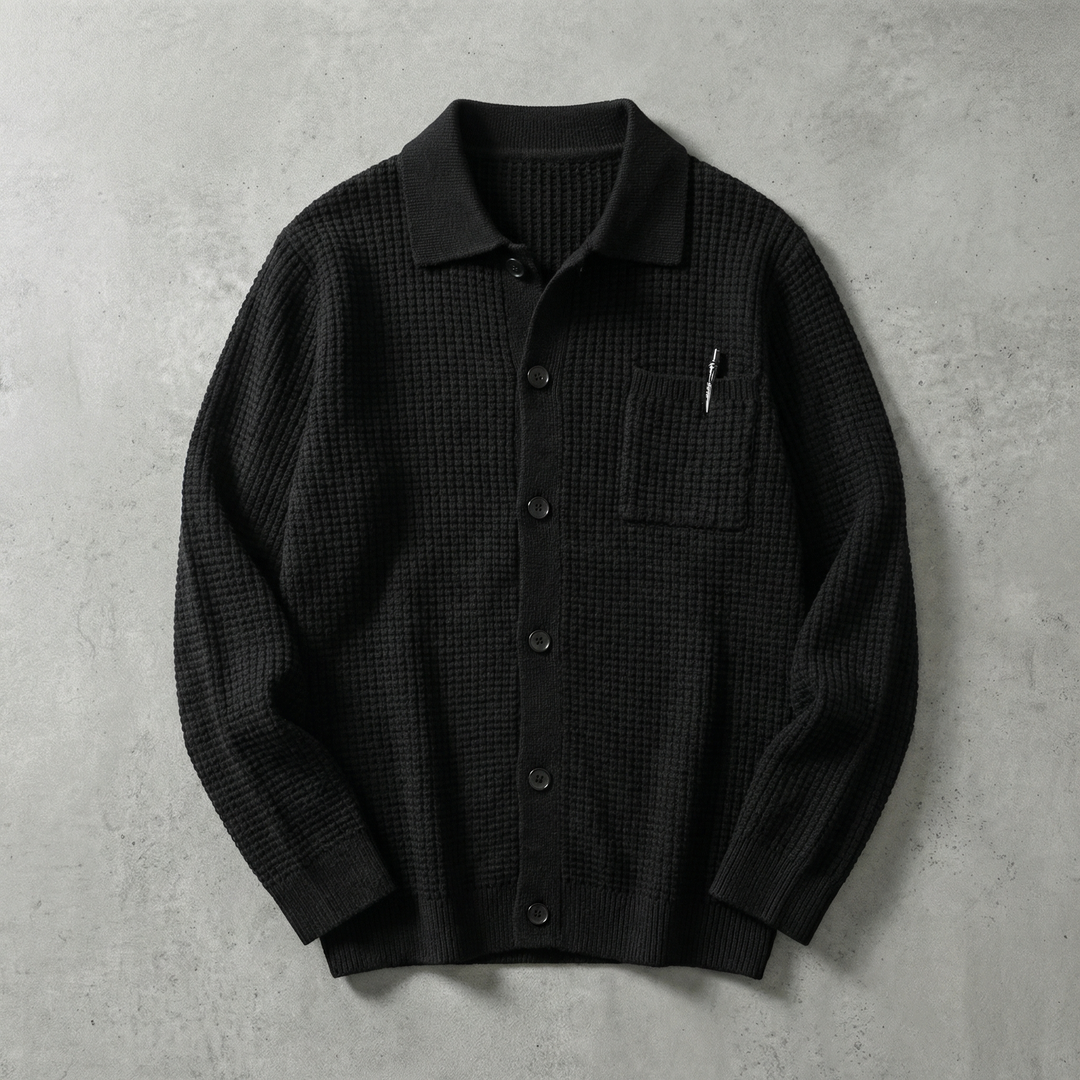 Malta | Knitted Cardigan with Polo Collar Design | Elegant Layering Piece for Casual Style 0