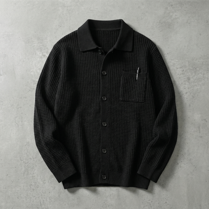 Malta | Knitted Cardigan with Polo Collar Design | Elegant Layering Piece for Casual Style 0