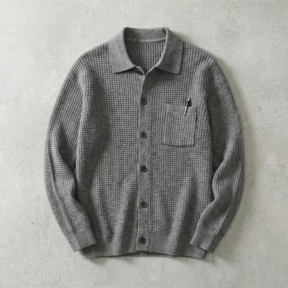 Malta | Knitted Cardigan with Polo Collar Design | Elegant Layering Piece for Casual Style 1