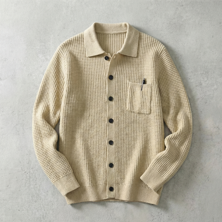 Malta | Knitted Cardigan with Polo Collar Design | Elegant Layering Piece for Casual Style 2