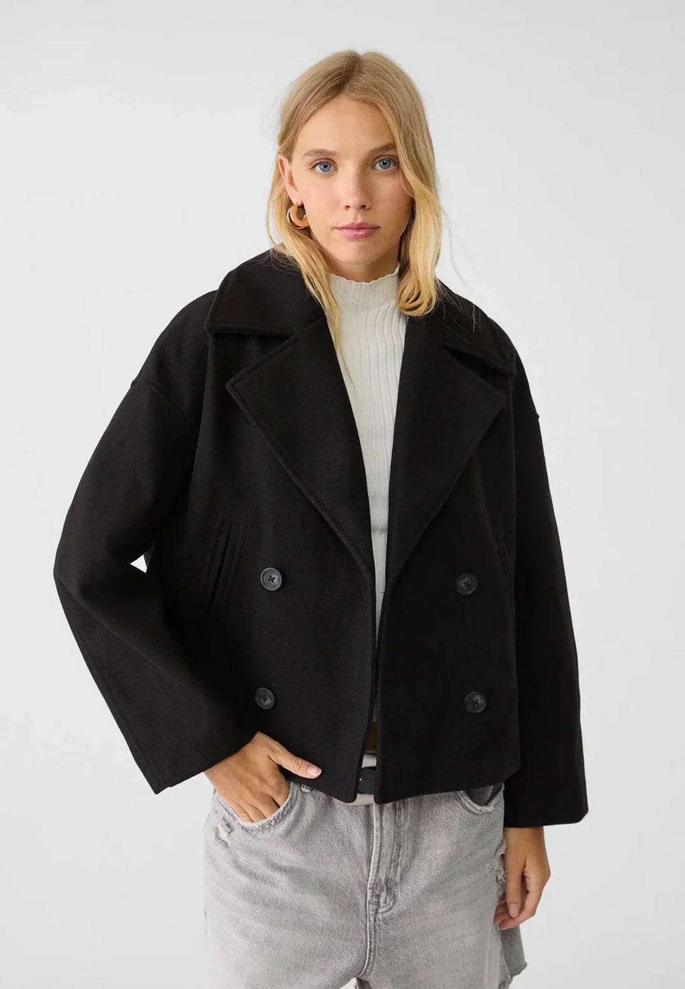 Modern Layering | Women's Wool Coat Jacket with Boxy Silhouette | Stylish Comfort for Day to Night 1