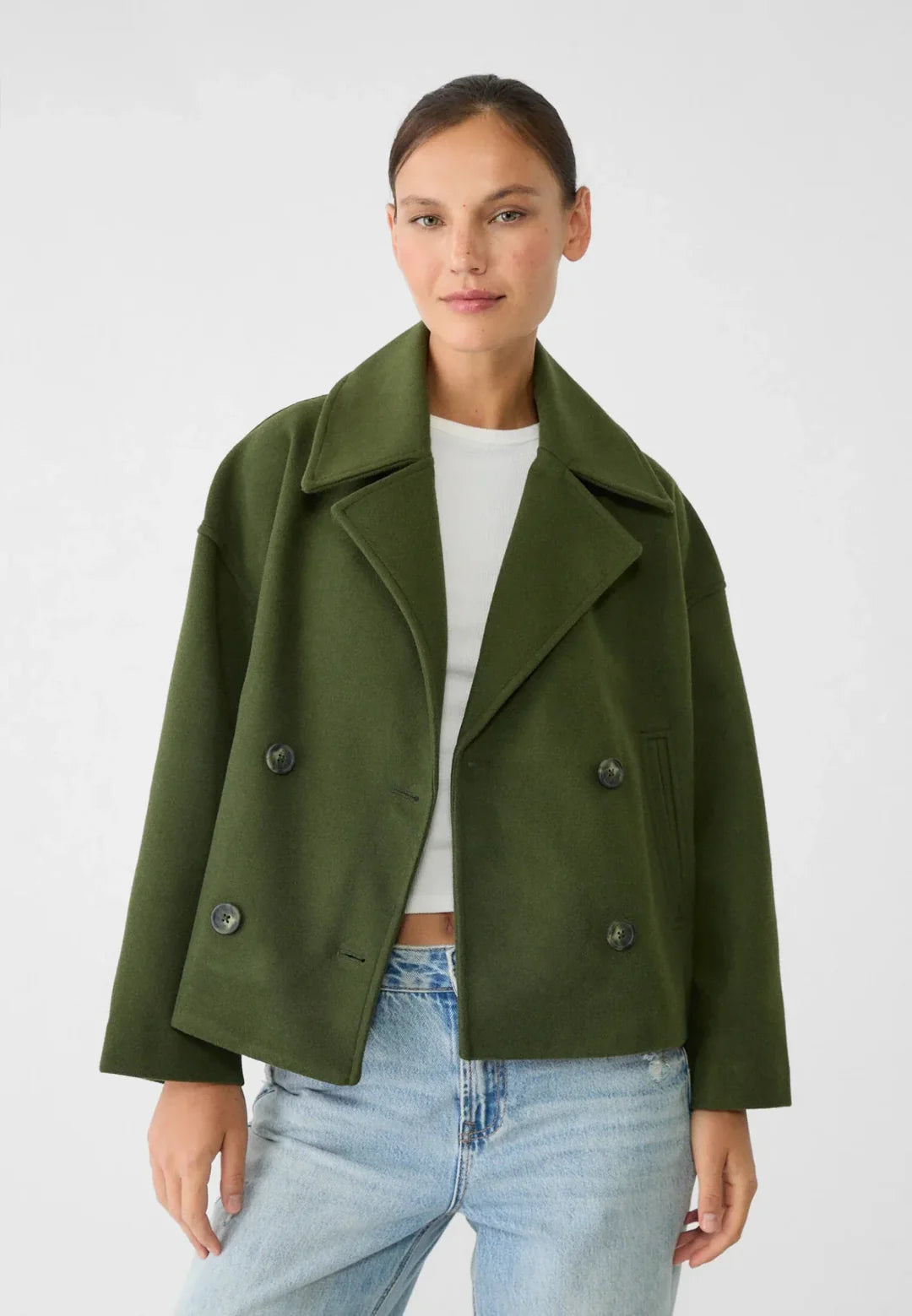 Modern Layering | Women's Wool Coat Jacket with Boxy Silhouette | Stylish Comfort for Day to Night 2