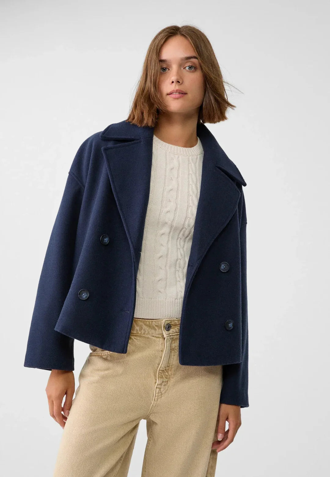 Modern Layering | Women's Wool Coat Jacket with Boxy Silhouette | Stylish Comfort for Day to Night 3