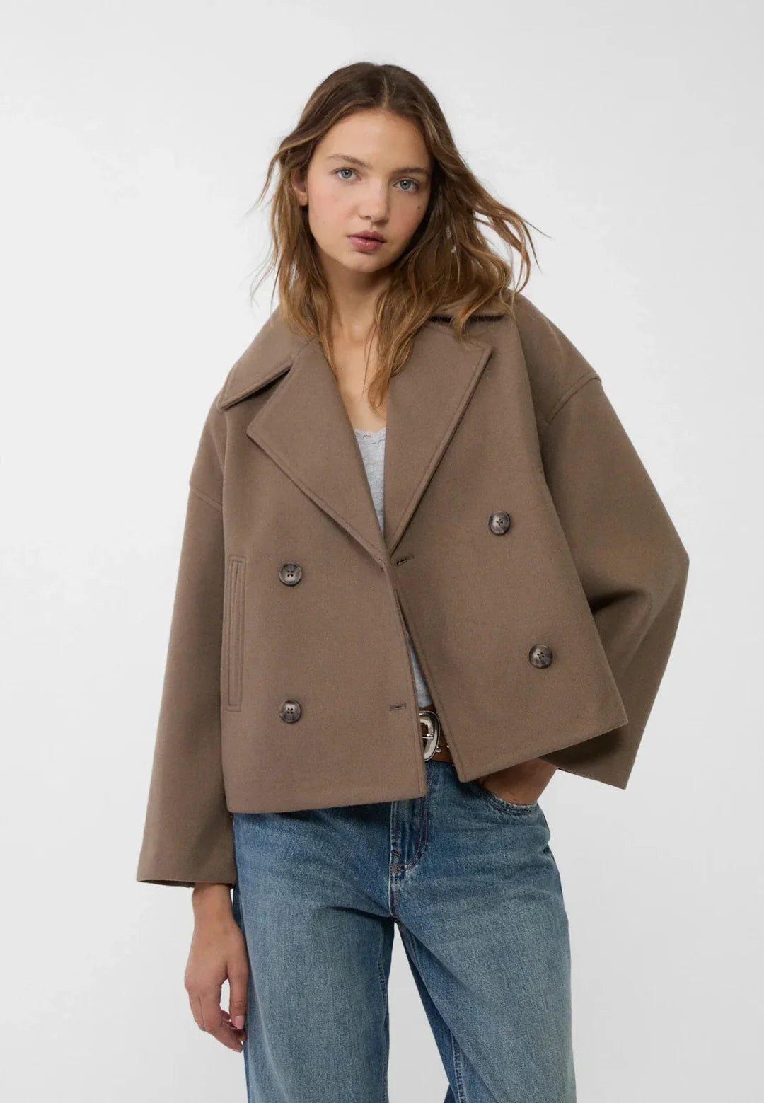 Modern Layering | Women's Wool Coat Jacket with Boxy Silhouette | Stylish Comfort for Day to Night 4