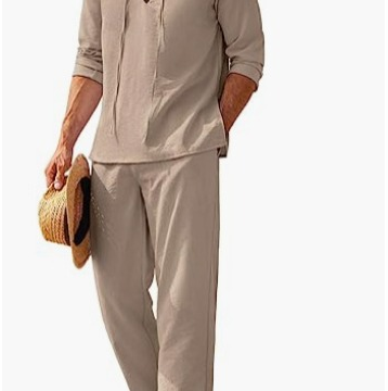 Richard Collection | Men's Lightweight Casual Summer Set with V-Neck Design | Breathable Fabric for Ultimate Comfort 2