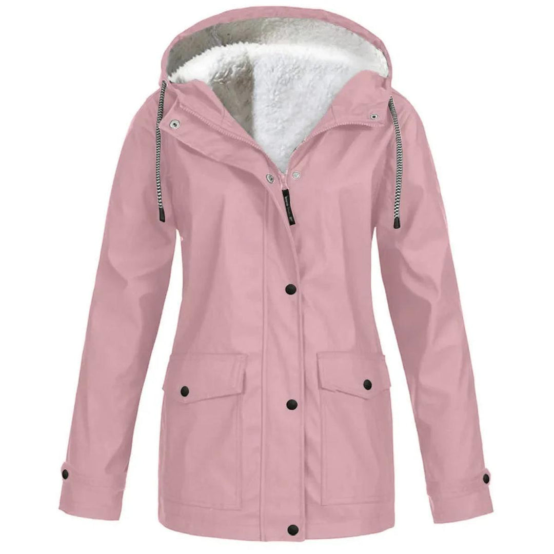 Seasonal Essential | Women's Fleece-Lined Jacket with Hood | Windproof & Stylish Layering for Cold Weather 6