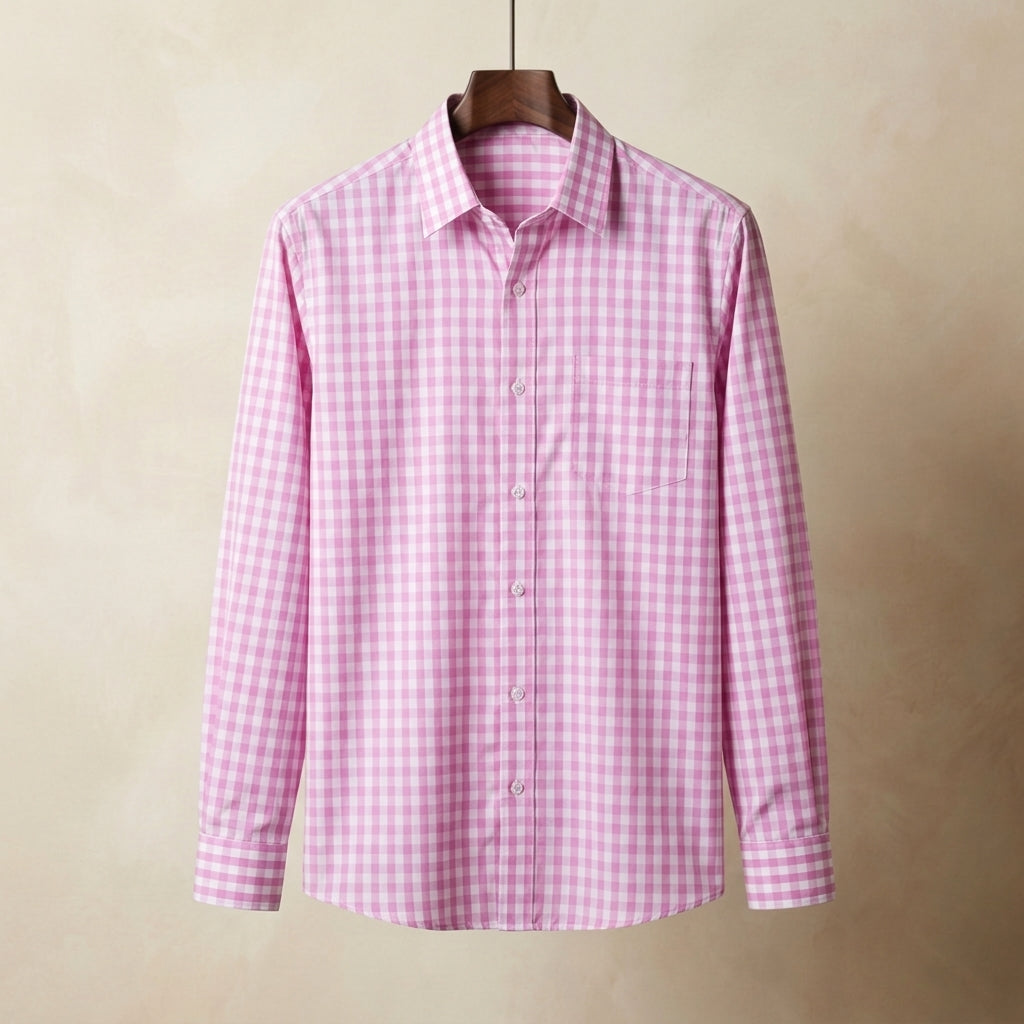 Stylish Casual Plaid Shirt with Unique 3D Printed Lapel for Versatile Wear 0