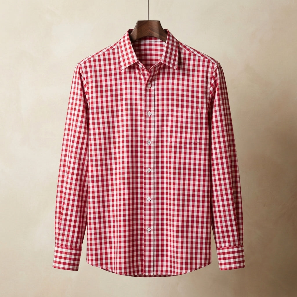 Stylish Casual Plaid Shirt with Unique 3D Printed Lapel for Versatile Wear 3