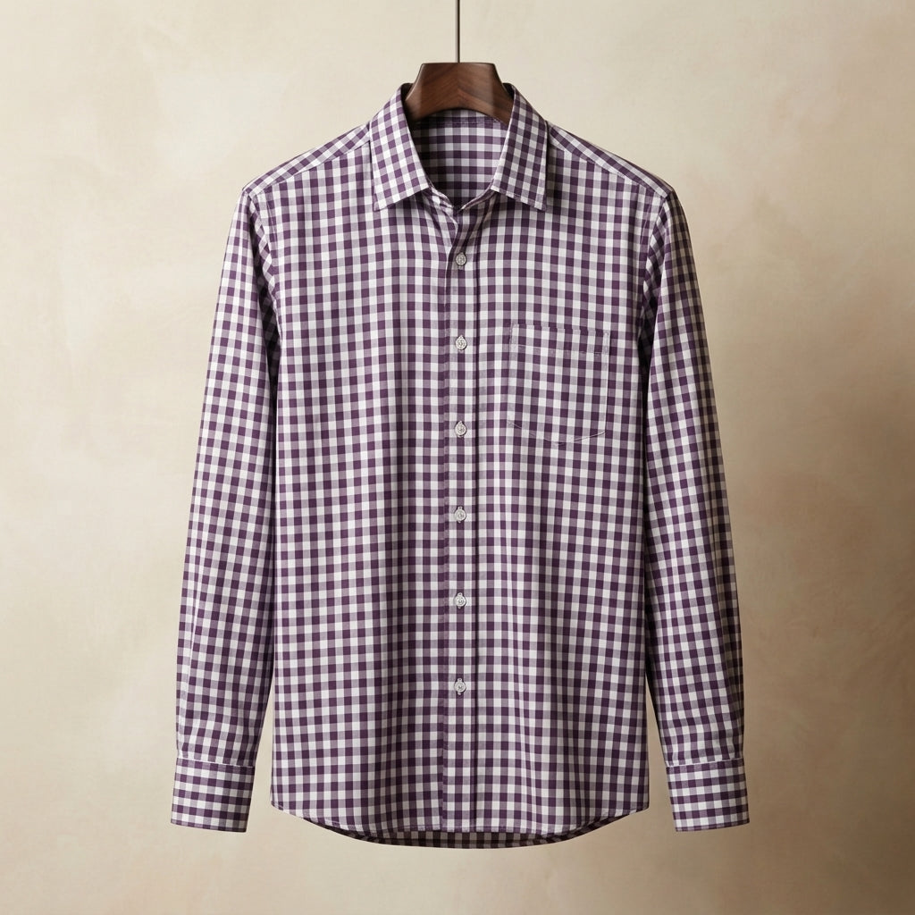 Stylish Casual Plaid Shirt with Unique 3D Printed Lapel for Versatile Wear 4