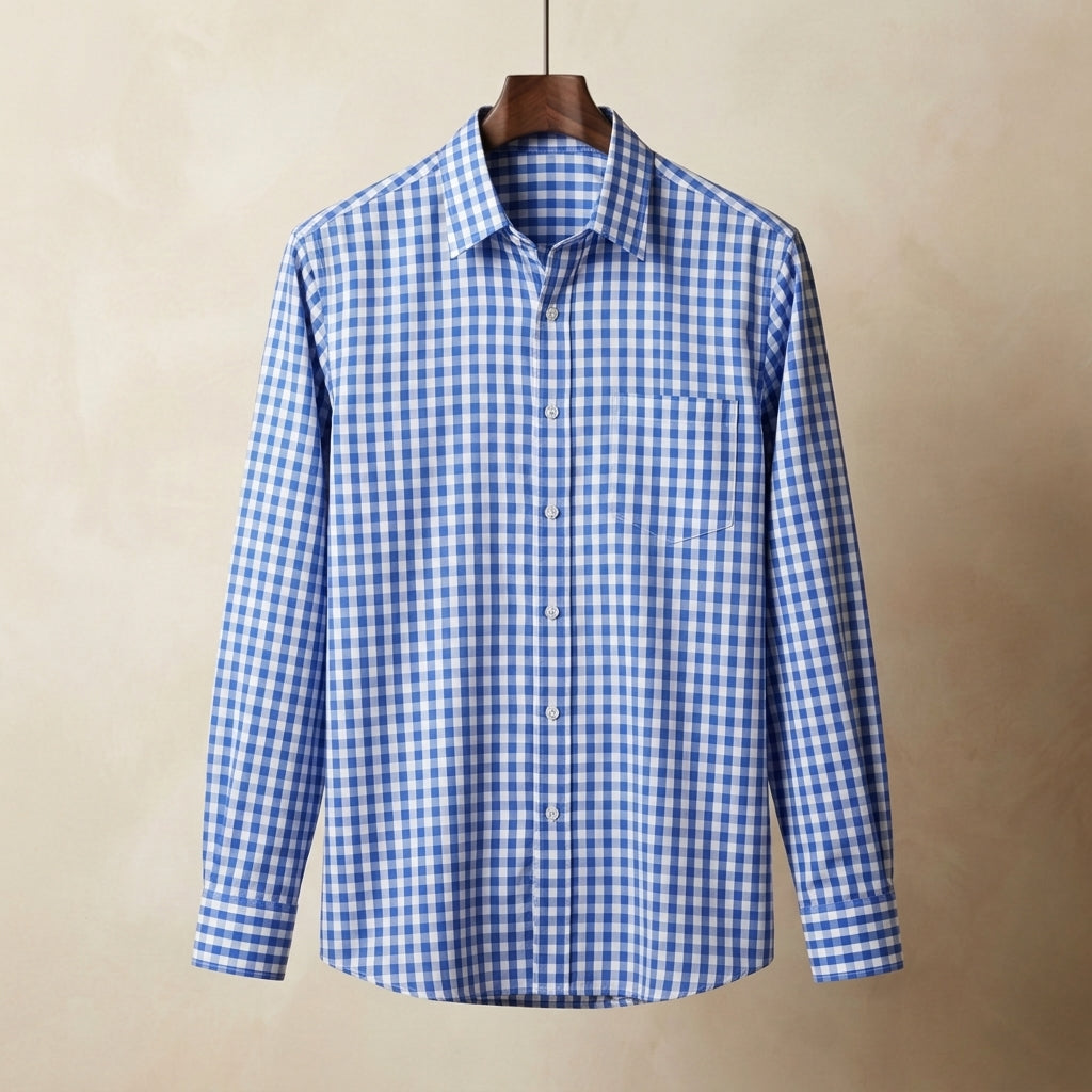 Stylish Casual Plaid Shirt with Unique 3D Printed Lapel for Versatile Wear 5