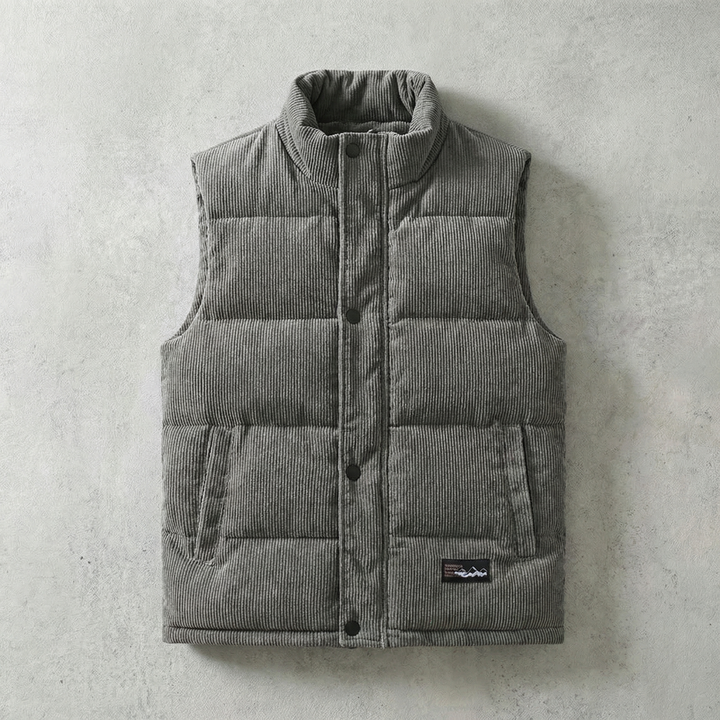 Stylish Corduroy Padded Vest with Zipper Closure for Comfort and Versatility 1