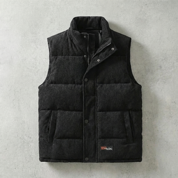 Stylish Corduroy Padded Vest with Zipper Closure for Comfort and Versatility 2