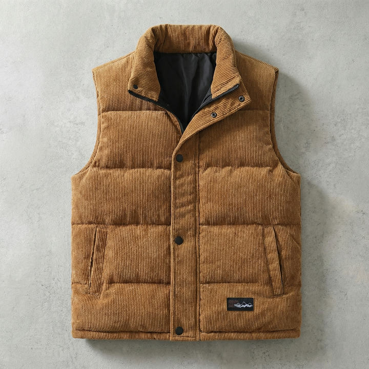 Stylish Corduroy Padded Vest with Zipper Closure for Comfort and Versatility 3