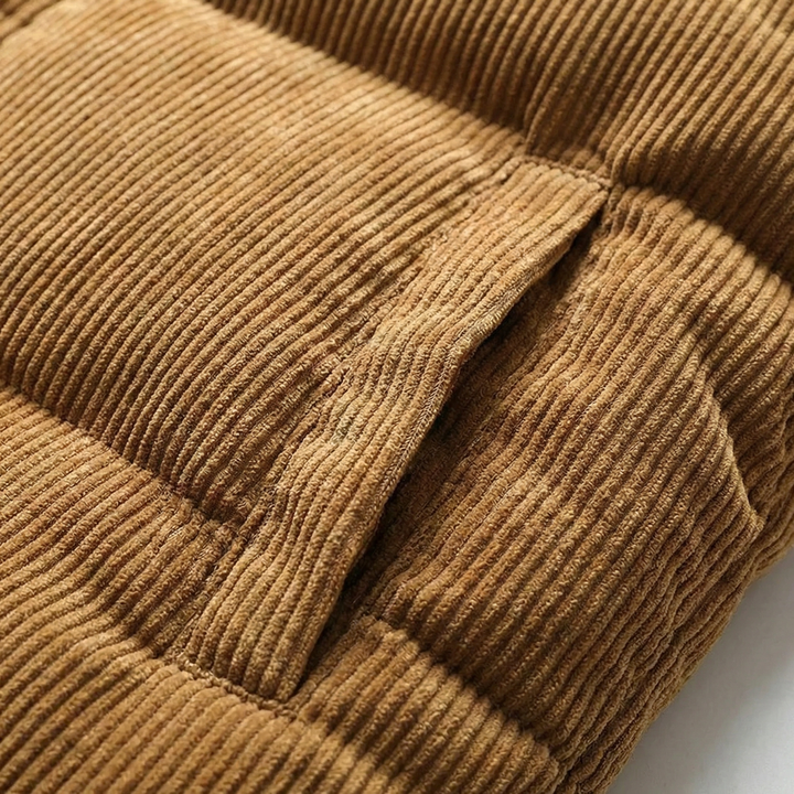 Stylish Corduroy Padded Vest with Zipper Closure for Comfort and Versatility 4