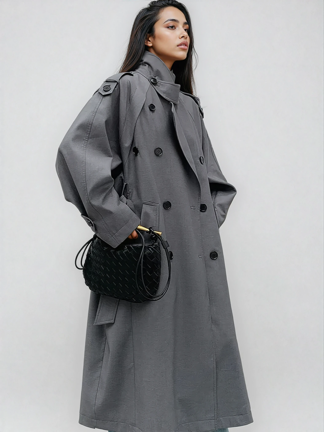 Stylish Trench Coat Women | Oversized Long Design with Detachable Waist Belt | Versatile Outerwear for All Seasons 0