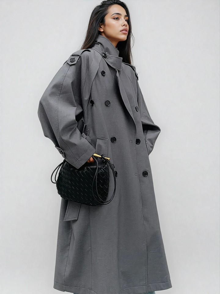 Stylish Trench Coat Women | Oversized Long Design with Detachable Waist Belt | Versatile Outerwear for All Seasons 0