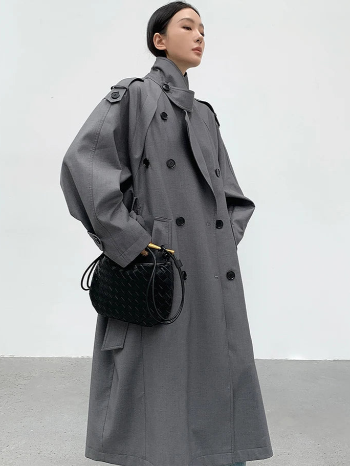 Stylish Trench Coat Women | Oversized Long Design with Detachable Waist Belt | Versatile Outerwear for All Seasons 4