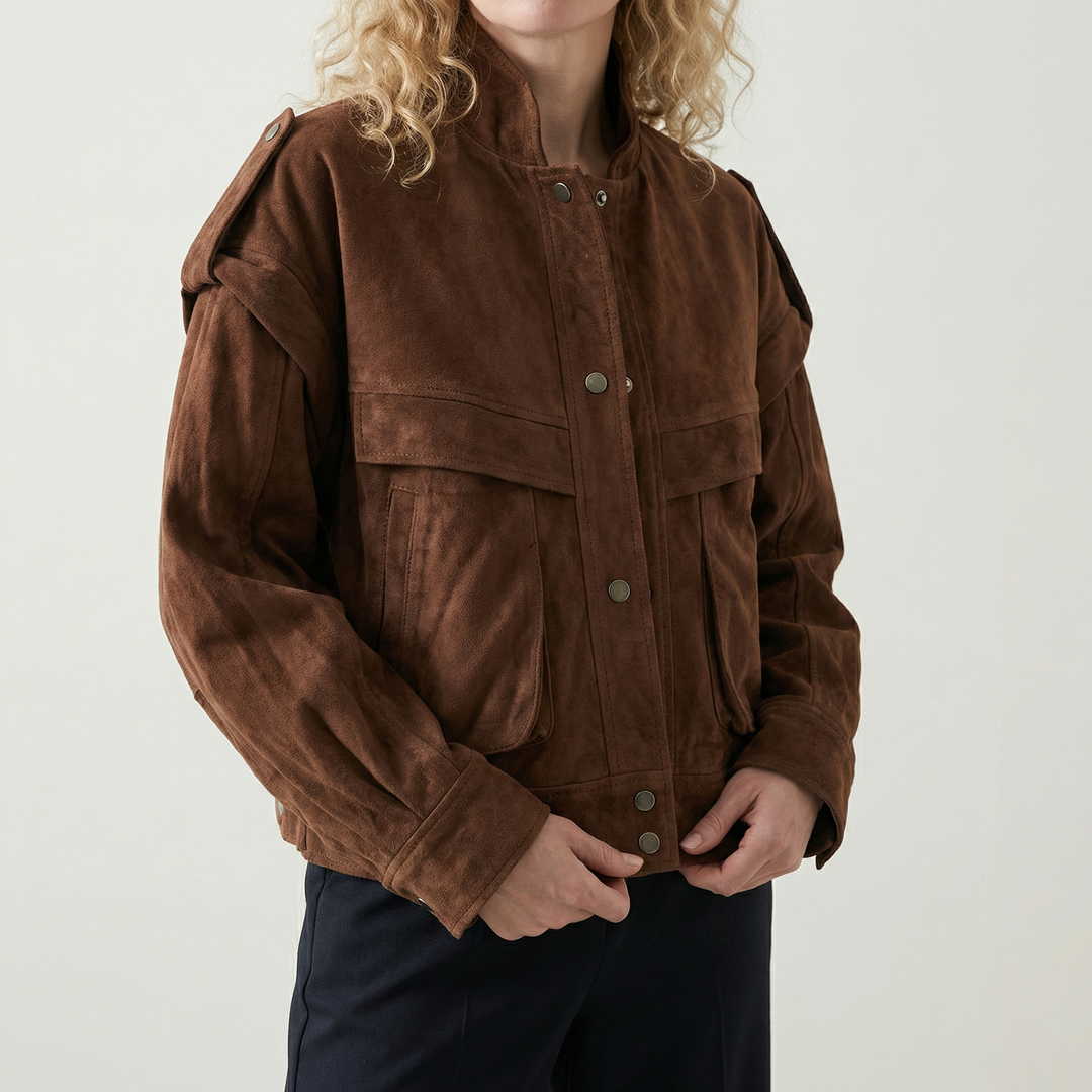 Suede Fleece Jacket | Premium Soft Material with Spacious Pockets | Stylish Layering for Comfort 0