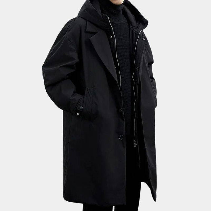 Urban Shield | Men's Trench Coat with Windproof Fabric | Longline Design for Cold Weather Protection 2
