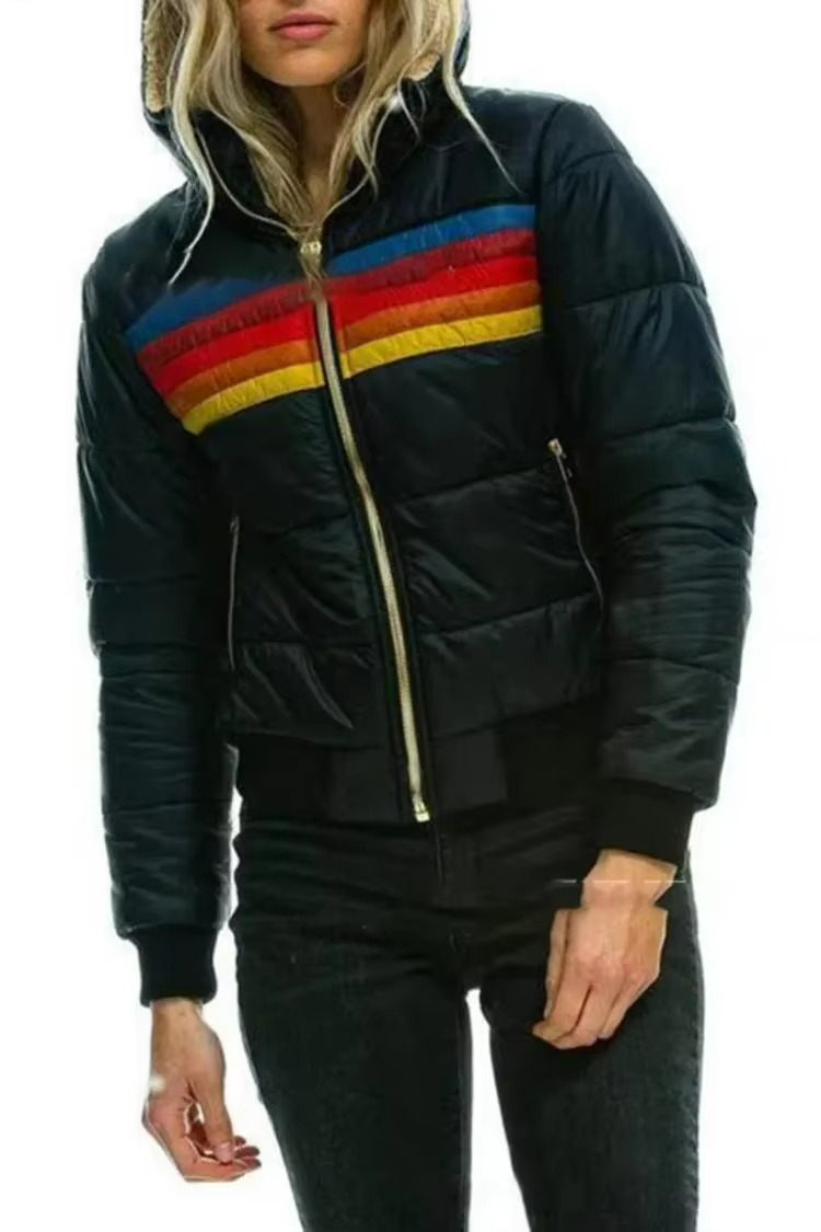Vintage Style | Women's Puffer Jacket with High Collar & Ribbed Cuffs | Lightweight Insulation for Cold Weather Comfort 2