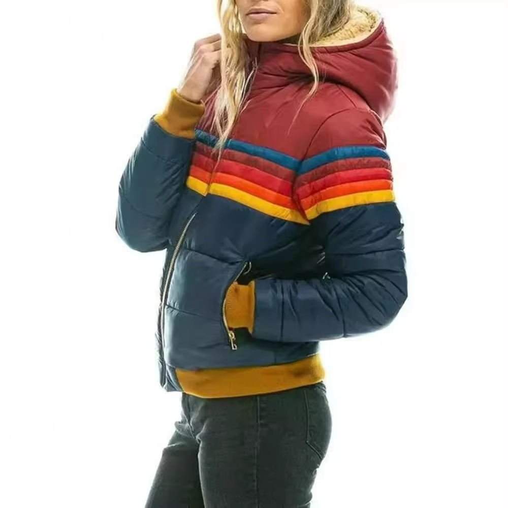 Vintage Style | Women's Puffer Jacket with High Collar & Ribbed Cuffs | Lightweight Insulation for Cold Weather Comfort 6