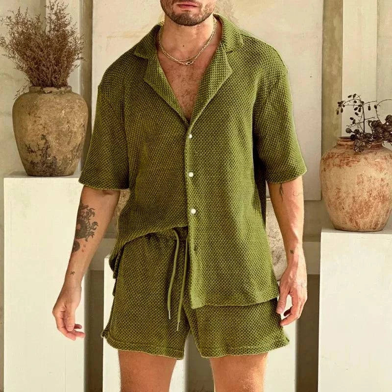 Windsor Collection | Lightweight Two Piece Set with Woven Texture | Stylish Matching Set for Warm Weather Comfort 0