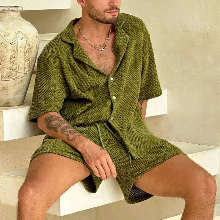 Windsor Collection | Lightweight Two Piece Set with Woven Texture | Stylish Matching Set for Warm Weather Comfort 1