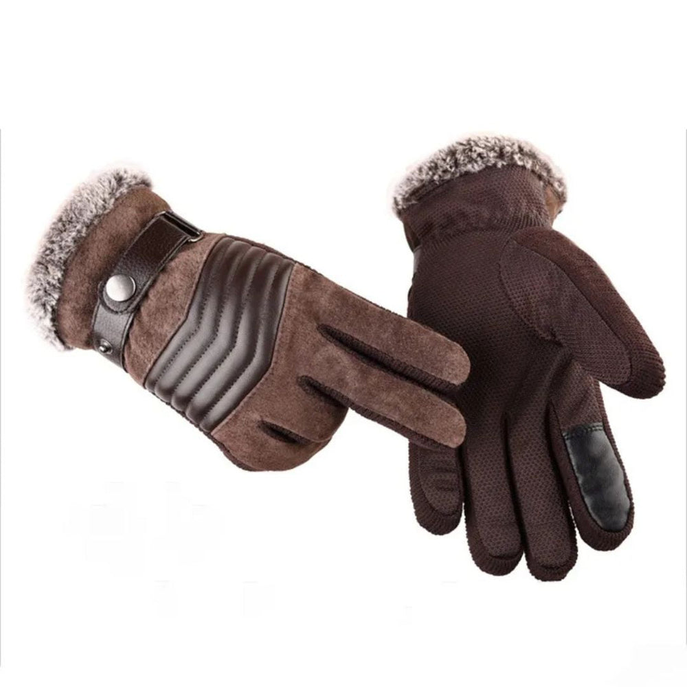 Winter Gloves | Touch Screen Compatible Leather Gloves with Insulation | Adjustable Wrist Strap for Maximum Warmth 1