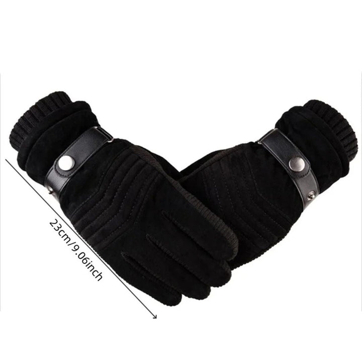 Winter Gloves | Touch Screen Compatible Leather Gloves with Insulation | Adjustable Wrist Strap for Maximum Warmth 4