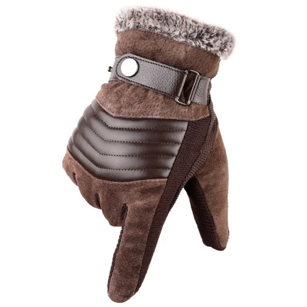 Winter Gloves | Touch Screen Compatible Leather Gloves with Insulation | Adjustable Wrist Strap for Maximum Warmth 7