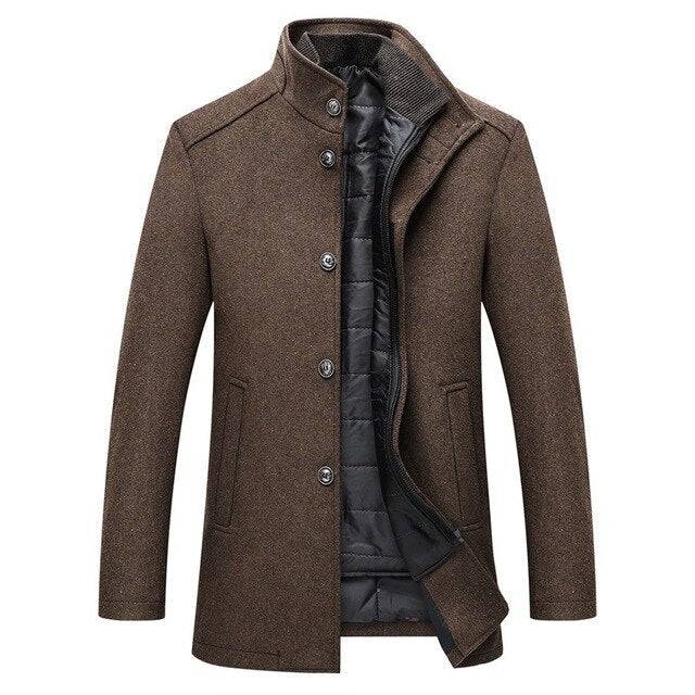 Wool Blend | Single Breasted Thick Coat with Mandarin Collar | Stylish Outerwear for Warmth and Comfort 1
