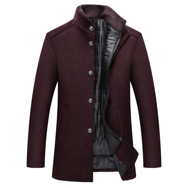 Wool Blend | Single Breasted Thick Coat with Mandarin Collar | Stylish Outerwear for Warmth and Comfort 2